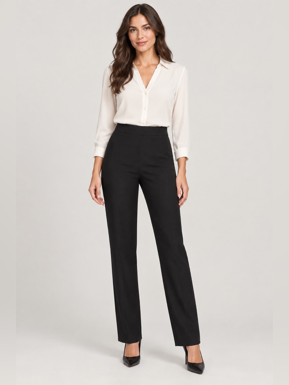 Express Columnist Black High-Rise Straight Pants Small